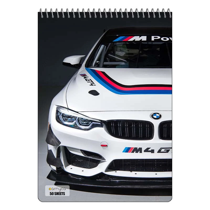دفتر نقاشی 50 برگ سیمی کارنیکا طرح ب ام و BMW کد 20343