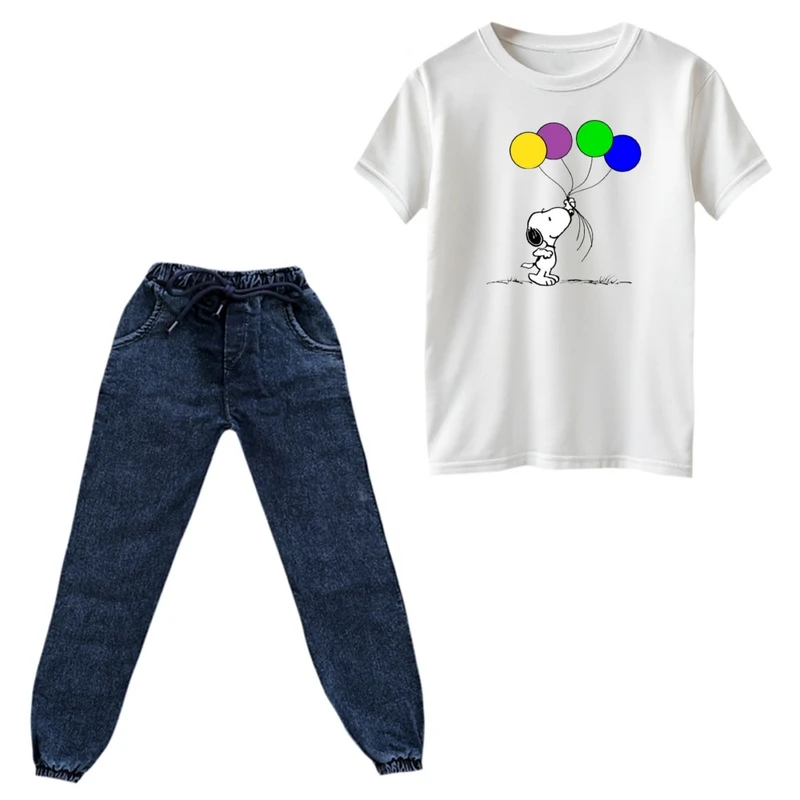 ست تی‌شرت و شلوار پسرانه مدل اسنوپی کد ۶