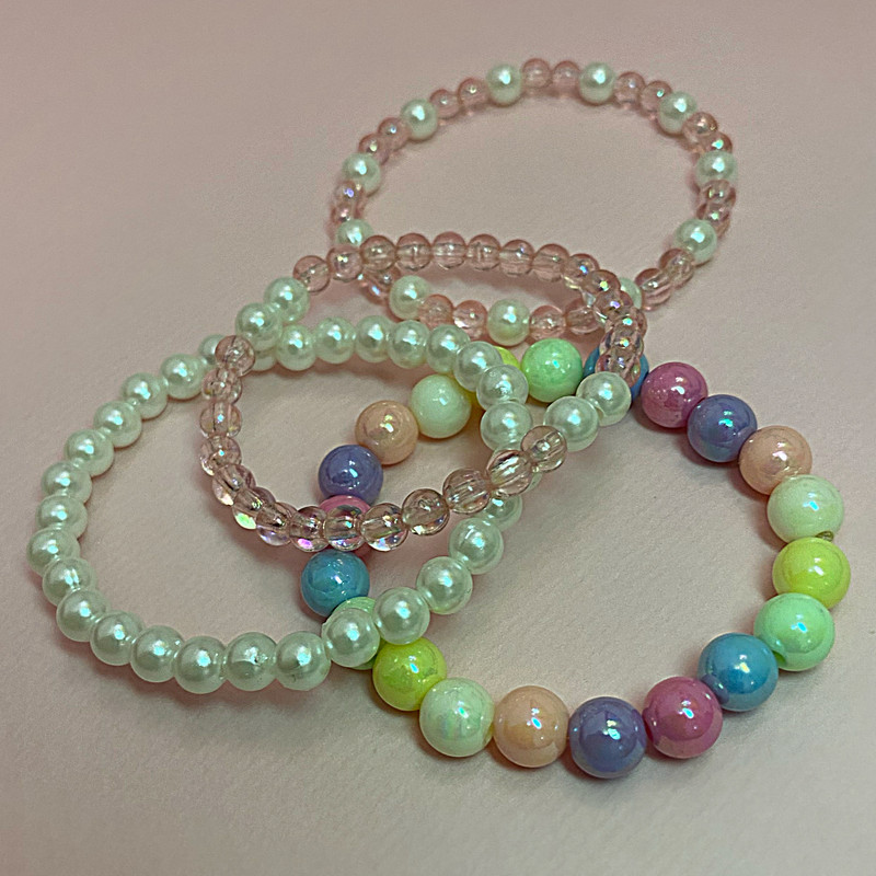 دستبند دخترانه مدل رنگین کمان مجموعه 4 عددی