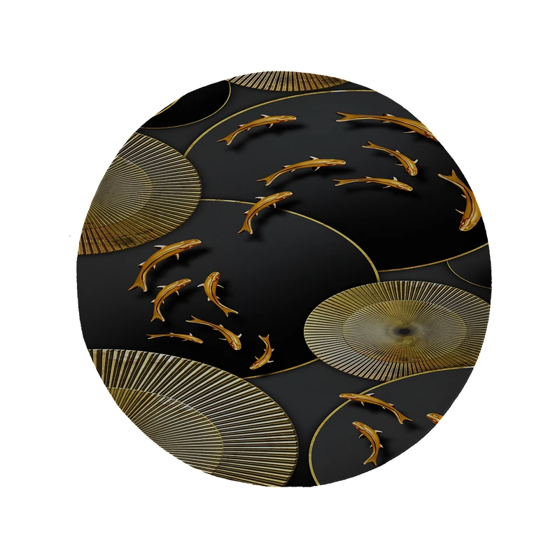 پادری مدل دایره طرح ماهی کد 8926 سایز 90 × 90 سانتی متر 