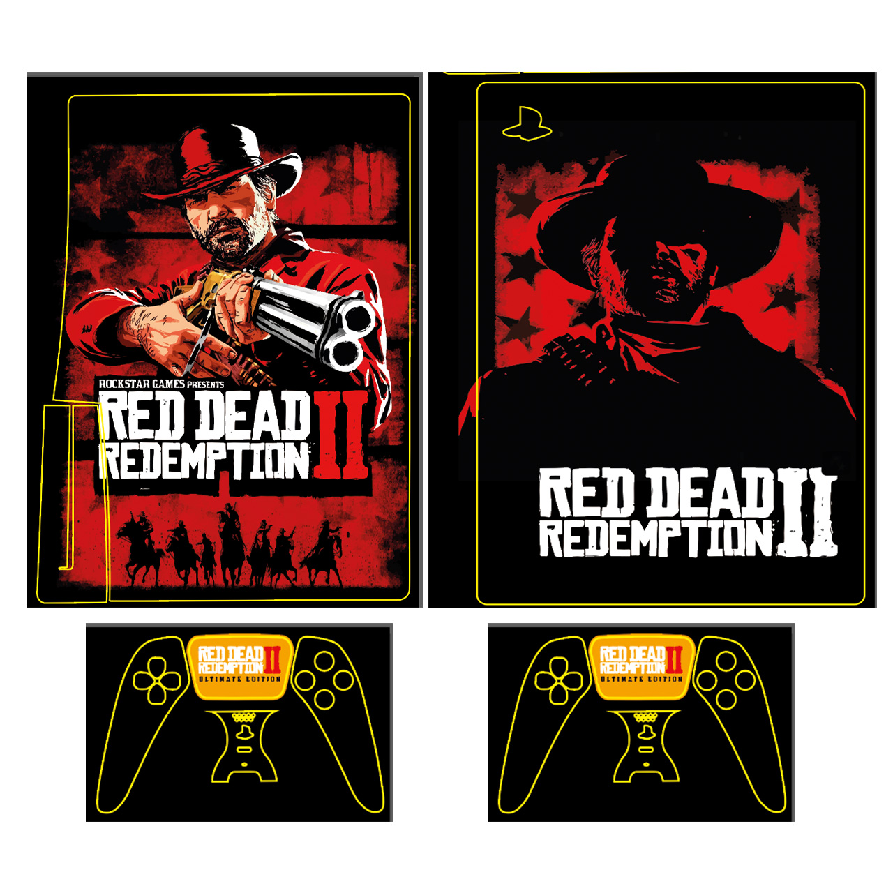 برچسب کنسول بازی مدل red dead کد 110 مجموعه 4 عددی