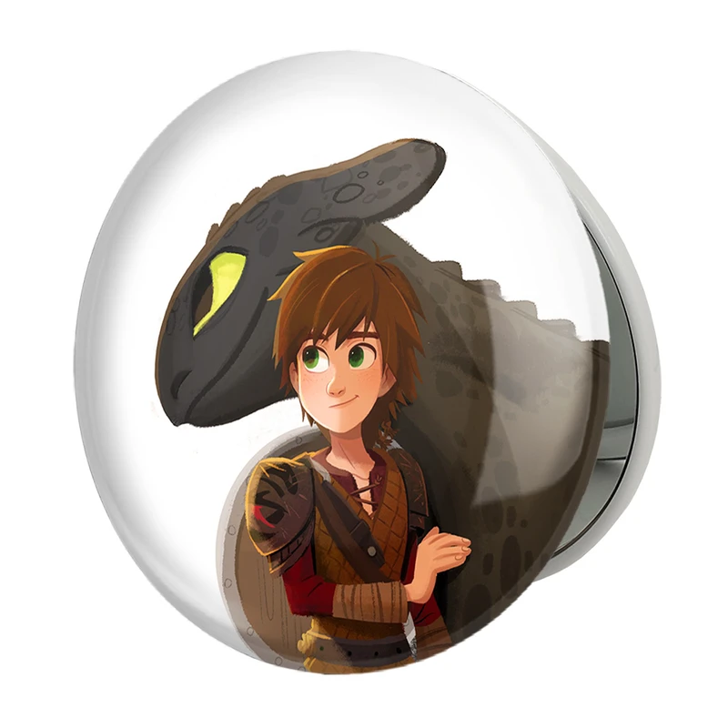 آینه جیبی خندالو طرح اژدها سواران DreamWorks Dragons مدل تاشو کد 13754 