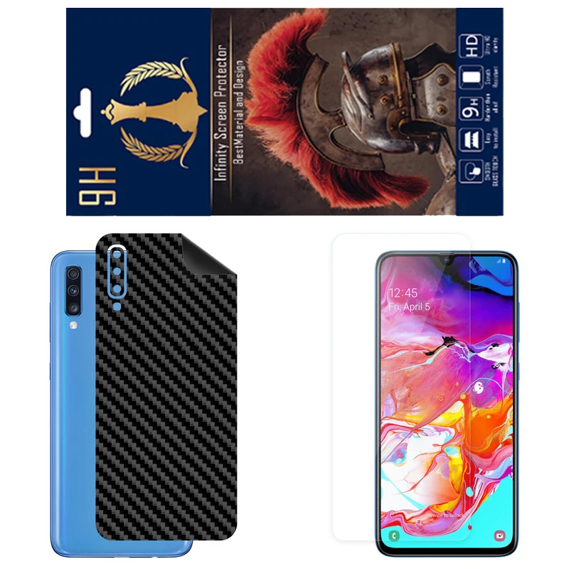 برچسب پوششی اینفینیتی مدل FC مناسب برای گوشی موبایل سامسونگ Galaxy A70 به همراه محافظ صفحه نمایش