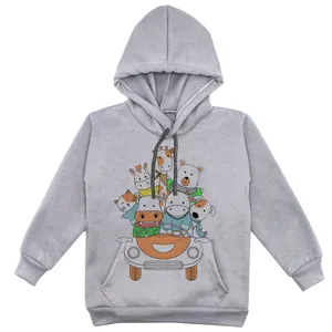 هودی پسرانه مدل حیوانات F180 رنگ طوسی