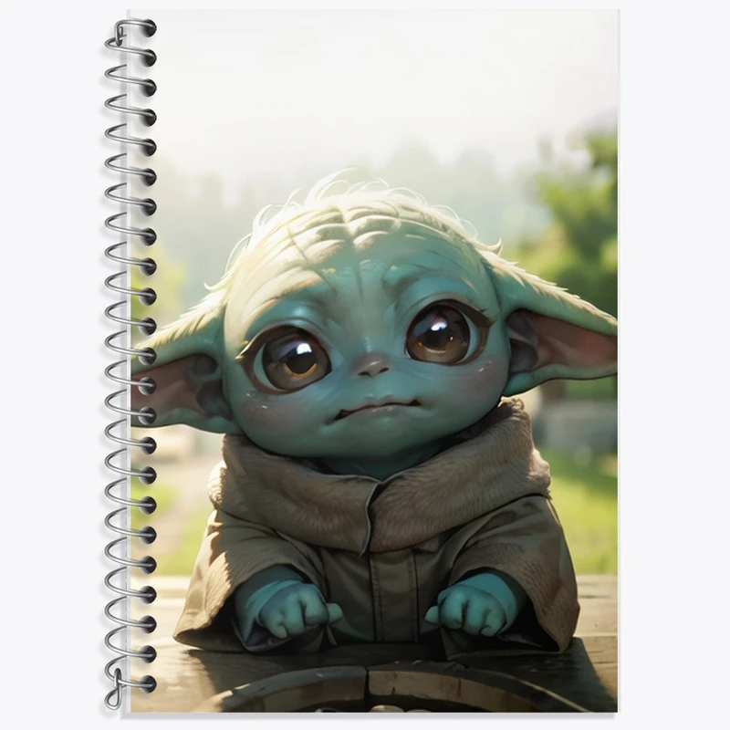 دفتر زبان 50 برگ خندالو مدل سه خط طرح بیبی یودا کد F942