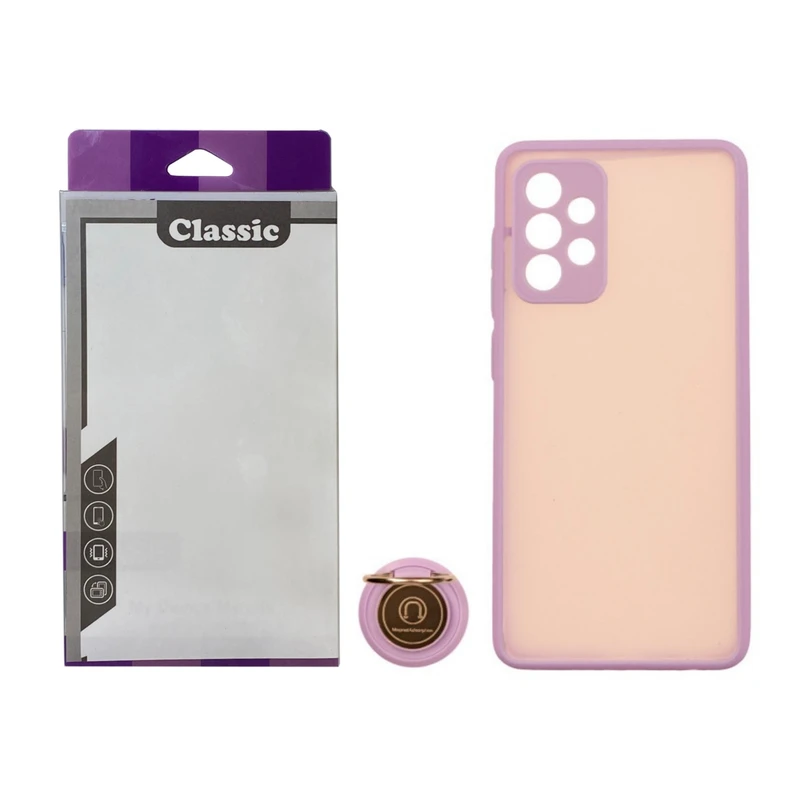 کاور کلاسیک مدل پشت مات  مناسب برای گوشی موبایل سامسونگ Galaxy A52S / A52 به همراه پایه نگهدارنده