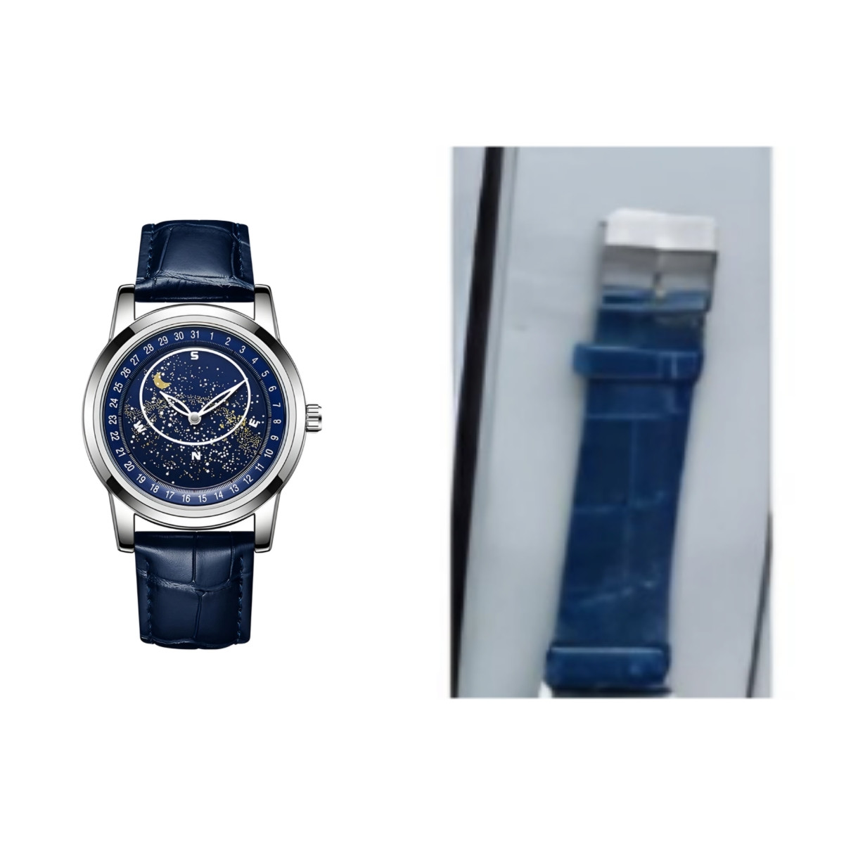 ساعت مچی عقربه‌ای مردانه مدل صفحه کهکشانی چرخان کد 1