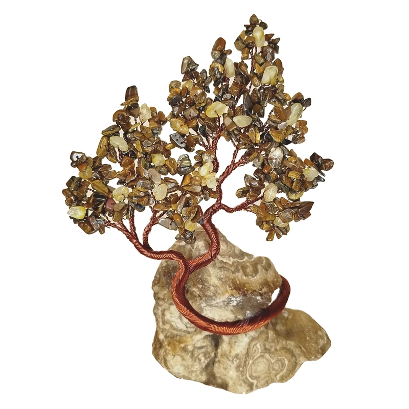 دکوری مدل درختچه سنگی چشم ببر و سیترین کد ۲۶۷
