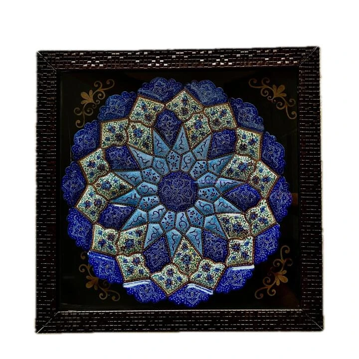 بشقاب میناکاری مسی مدل دیوار کوب کد 0021