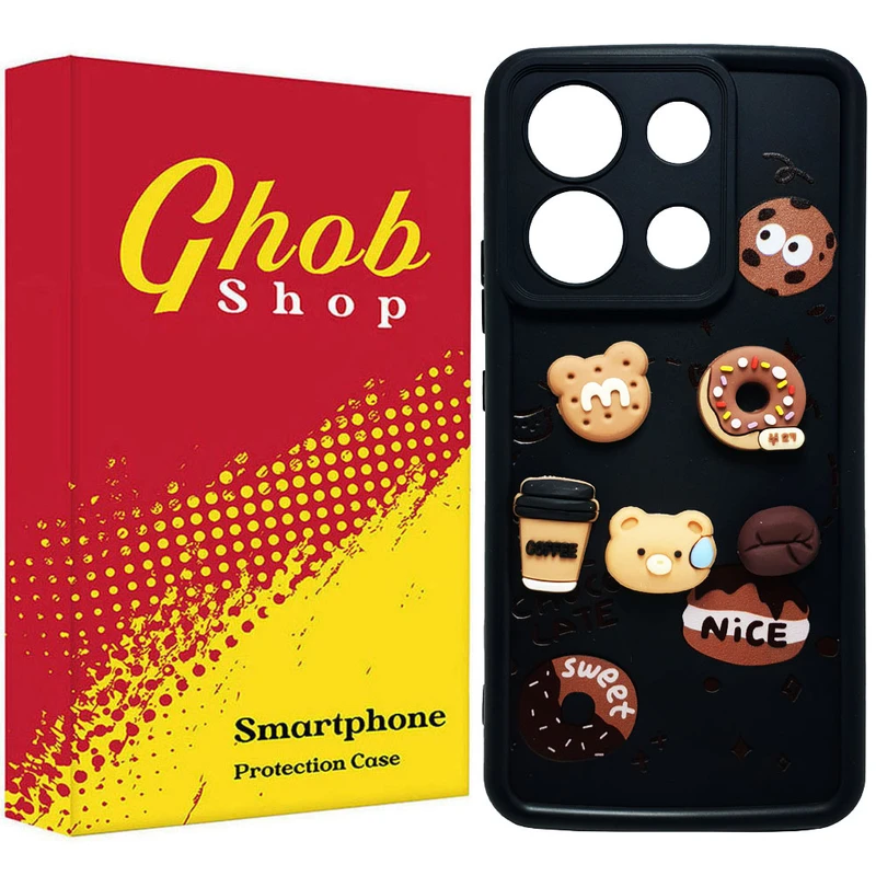 کاور قاب شاپ مدل سولید خرسی طرح nice مناسب برای گوشی موبایل شیائومی Redmi Note 13 4G