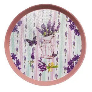 سینی بدون دسته میسا پلاستیک طرح گل کد 3-175 سایز 34×34 سانتی متر