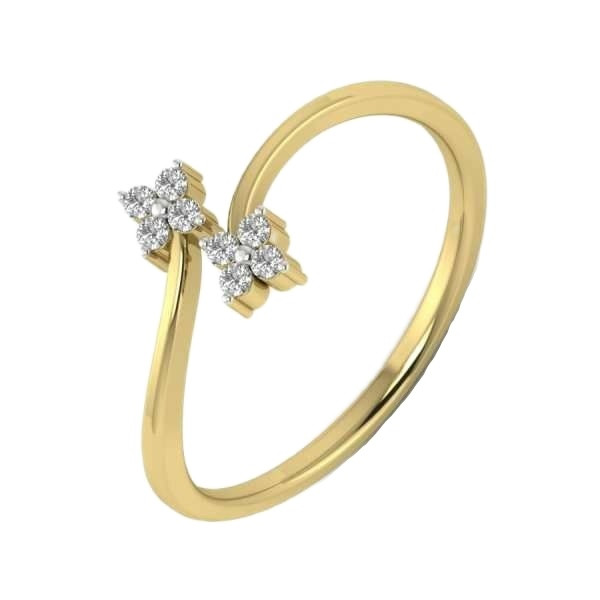 انگشتر طلا 18 عیار زنانه قیراط طرح فلاور کد GH5063