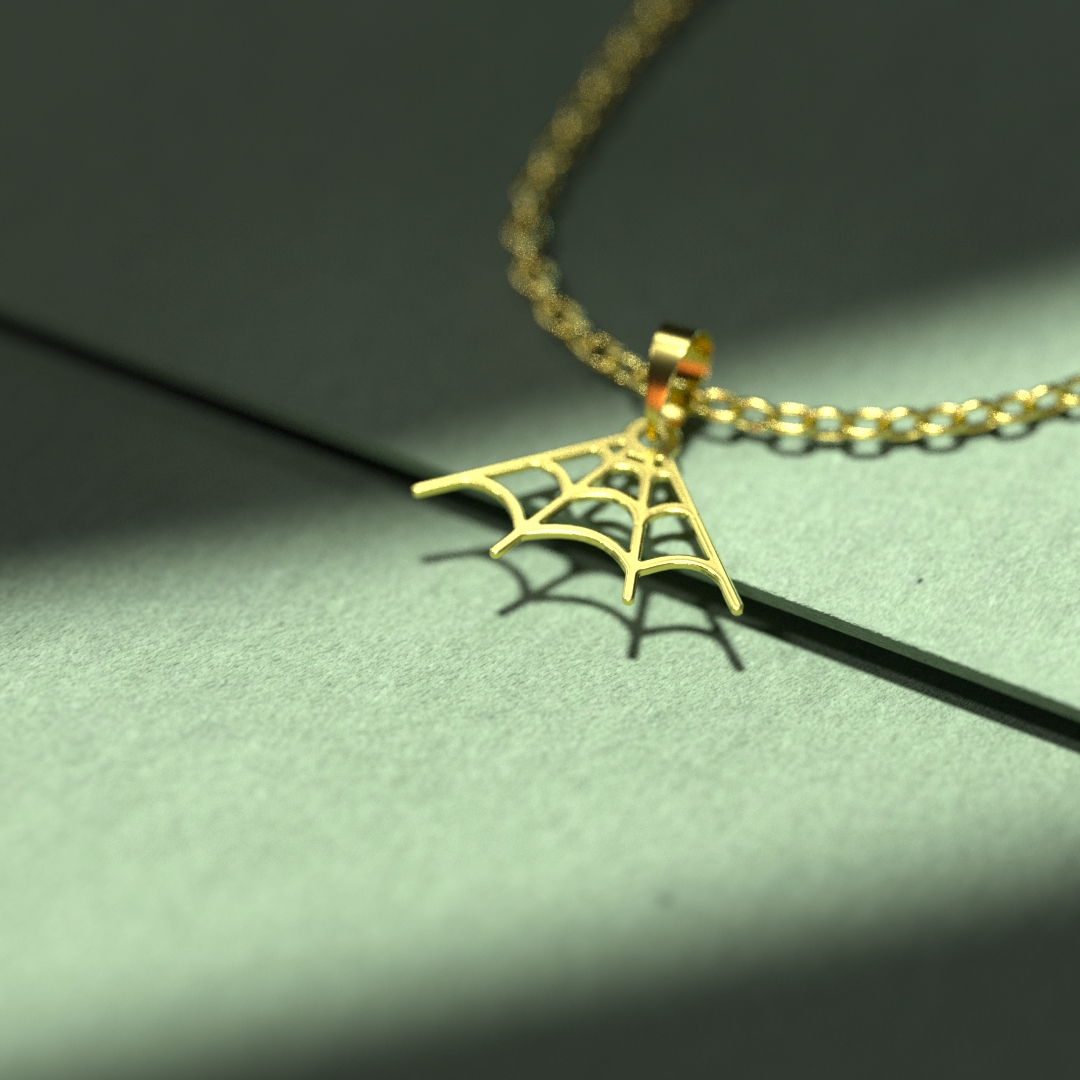 گردنبند طلا 18 عیار زنانه مدوپد مدل تار عنکبوت کد A3-1-1204