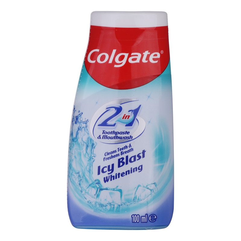 خمیر دندان و دهانشویه کلگیت مدل 2in1 Icy Blast حجم 100 میلی لیتر