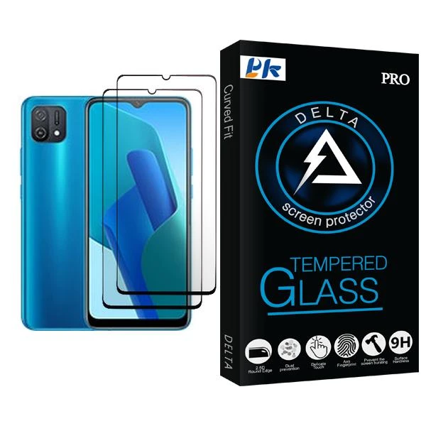 محافظ صفحه نمایش پی کی مدل Delta Glass MIX002 مناسب برای گوشی موبایل اوپو A16K بسته دو عددی