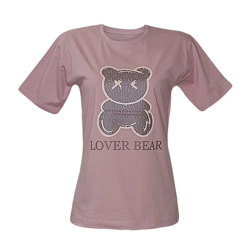 تی شرت آستین کوتاه زنانه مدل خرسی کد 645