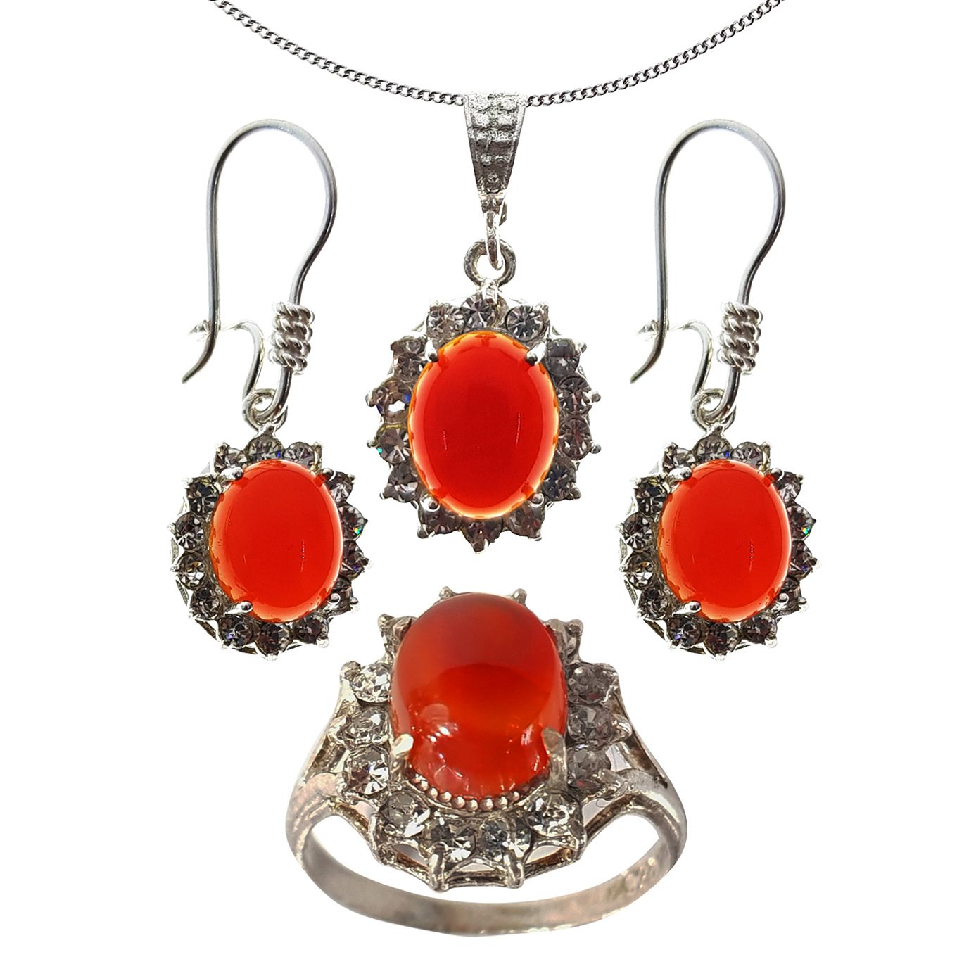 نیم ست نقره زنانه سلین کالا مدل عقیق ce-agh-gh1 -  - 1