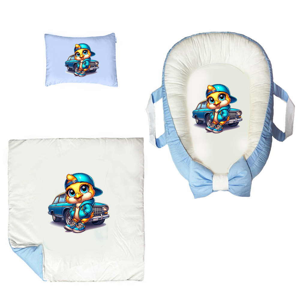 سرویس خواب 3 تکه نوزاد مدل جوجه و ماشین کوچولو کد DKBB62-set