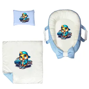 سرویس خواب 3 تکه نوزاد مدل جوجه و ماشین کوچولو کد DKBB62-set