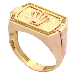 انگشتر طلا 18 عیار مردانه طلای مستجابی مدل تاج کد T790 سایز 64