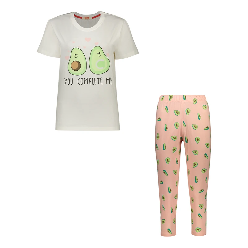 ست تی شرت آستین کوتاه و شلوار زنانه مادر مدل Pika رنگ گلبهی