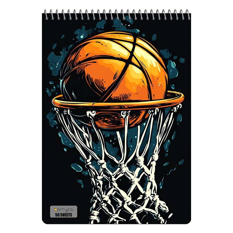دفتر نقاشی 50 برگ سیمی کارنیکا طرح عاشق بسکتبال Basketball Lover کد 57405