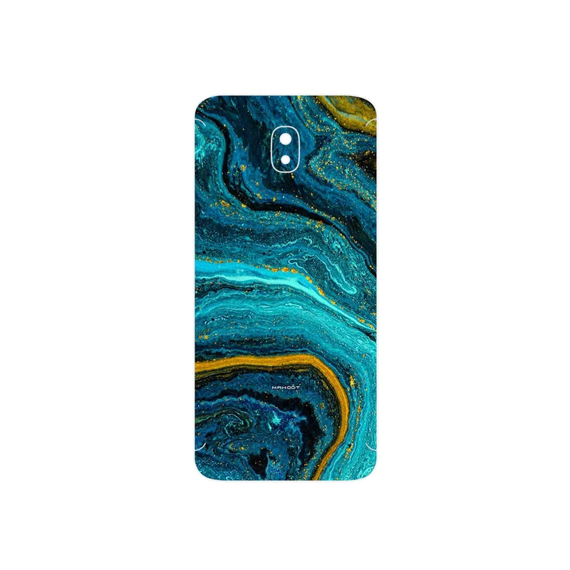برچسب پوششی ماهوت مدل Turquoise marblewith golden streaks مناسب برای گوشی موبایل سامسونگ Galaxy J7 Pro