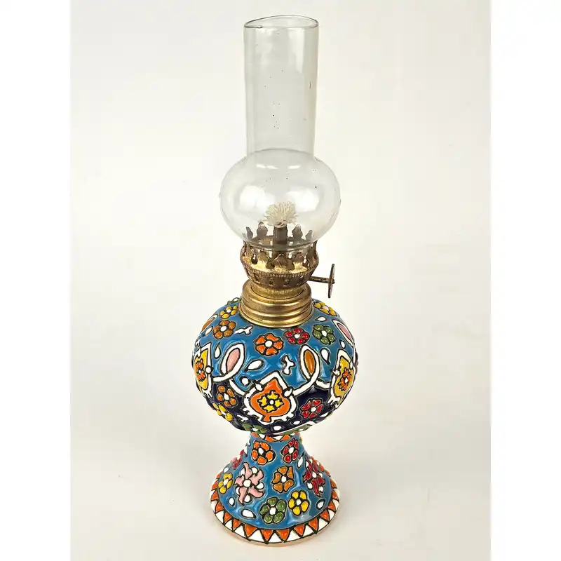 چراغ گرد سوز مینا کاری مدل اسلیمی