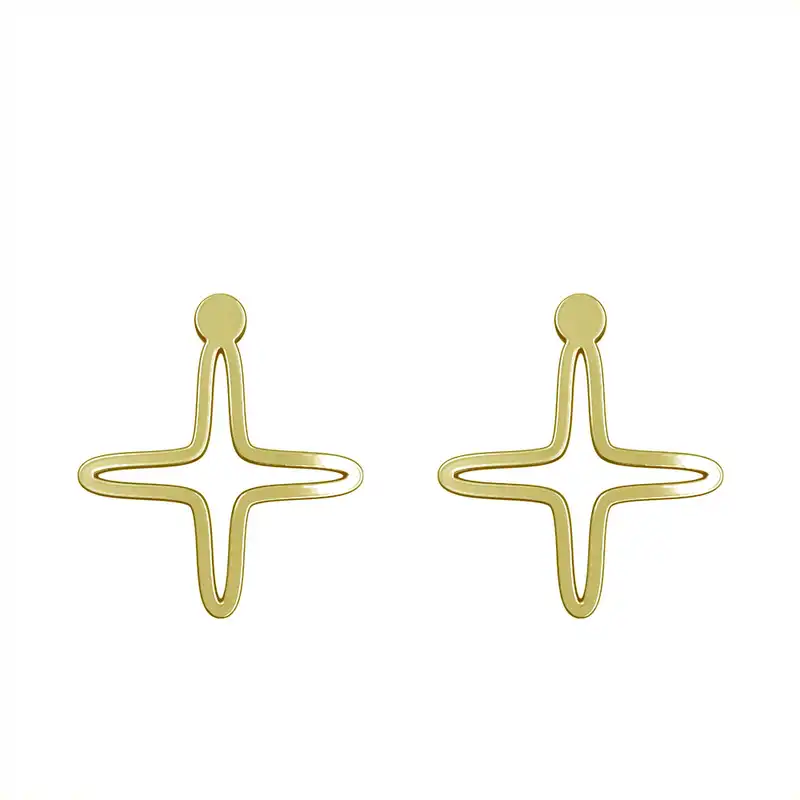 گوشواره طلا 18 عیار زنانه مدوپد مدل ستاره کد GA1-15468