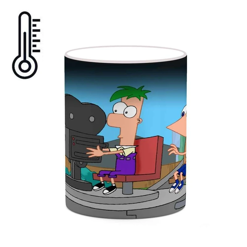 ماگ حرارتی کاکتی مدل کارتون Phineas And Ferb کد mgh22929