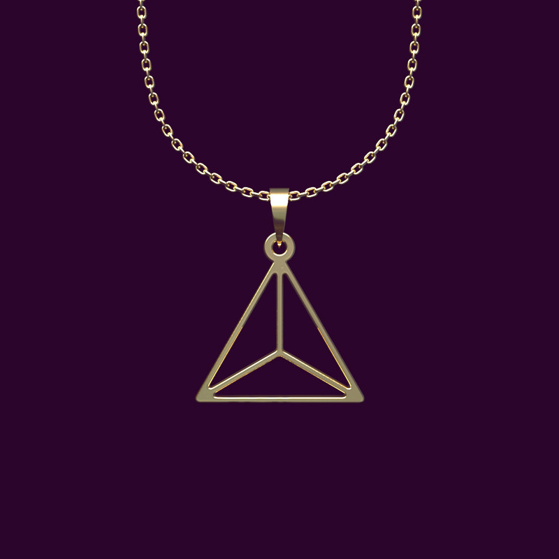 گردنبند طلا 18 عیار زنانه مدوپد مدل مثلث کد OO2-1-1026