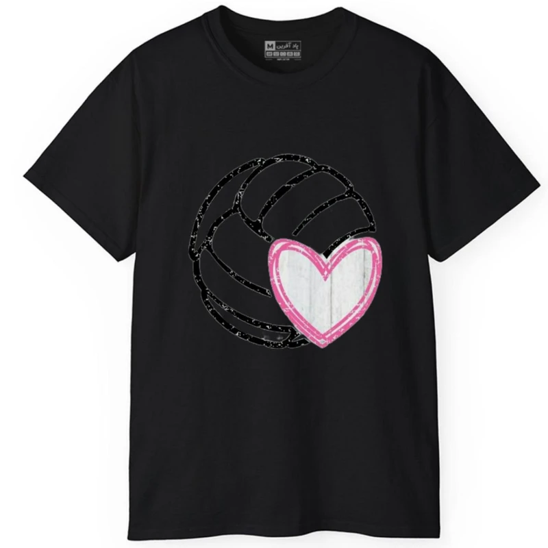 تی‌شرت آستین کوتاه مردانه پاد آفرین مدل قلب والیبال کد482