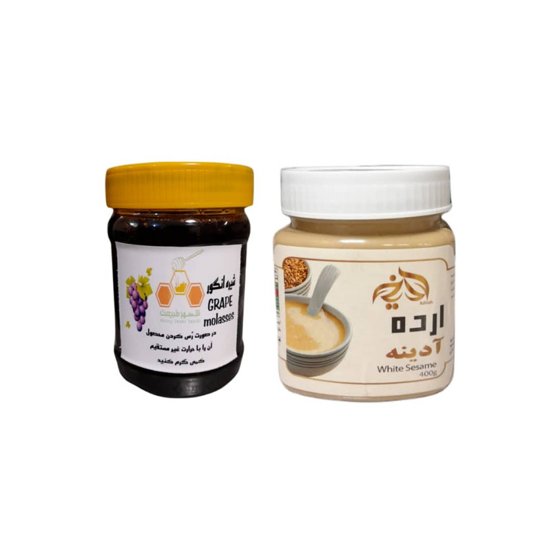 شیره انگور سنتی شهر طبیعت - 500 گرم و ارده کنجد آدینه 400 گرم مجموعه 2 عددی