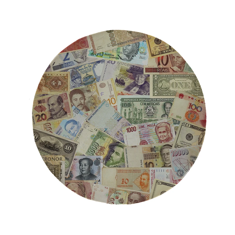 پادری مدل دایره طرح پول ایرانی کد 5462 سایز 90 × 90 سانتی متر 