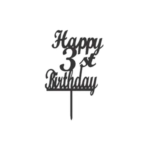 تاپر کیک طرح عدد 3 مدل happy birthday