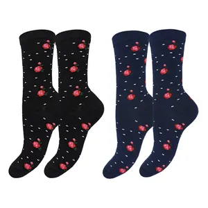 جوراب ساق بلند زنانه پاریز مدل گل رز کد 1958 بسته 2 عددی