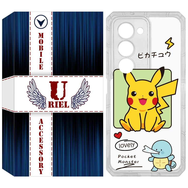 کاور یوریل مدل Clear کد 28 طرح پوکمون مناسب برای گوشی موبایل شیائومی Redmi 15 4G