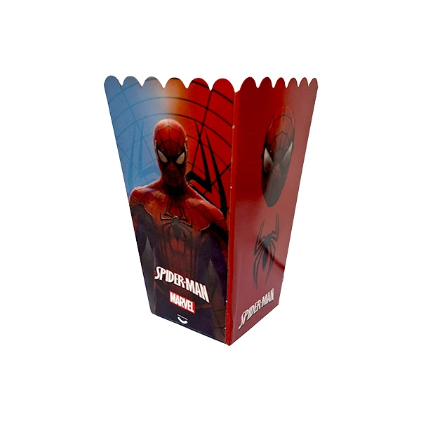 ظرف پاپ کورن یکبار مصرف مدل مرد عنکبوتی کد SpidermanP2 مجموعه 10 عددی 