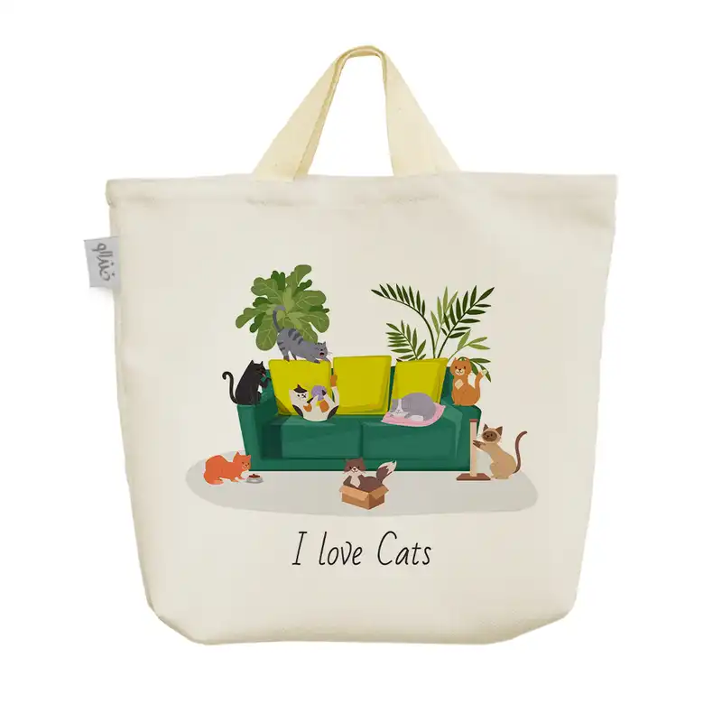 ساک خرید خندالو مدل I Love Cat کد 1860