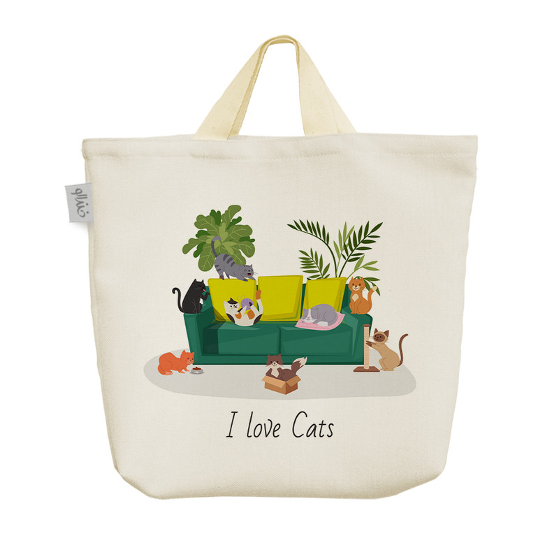 ساک خرید خندالو مدل I Love Cat کد 1860