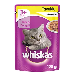 غذای گربه بالغ ویسکاس مدل Adult -Chicken وزن 100 گرم