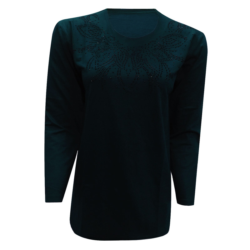 بلوز آستین بلند زنانه مدل خرچنگ کد tm-2810 رنگ سبز