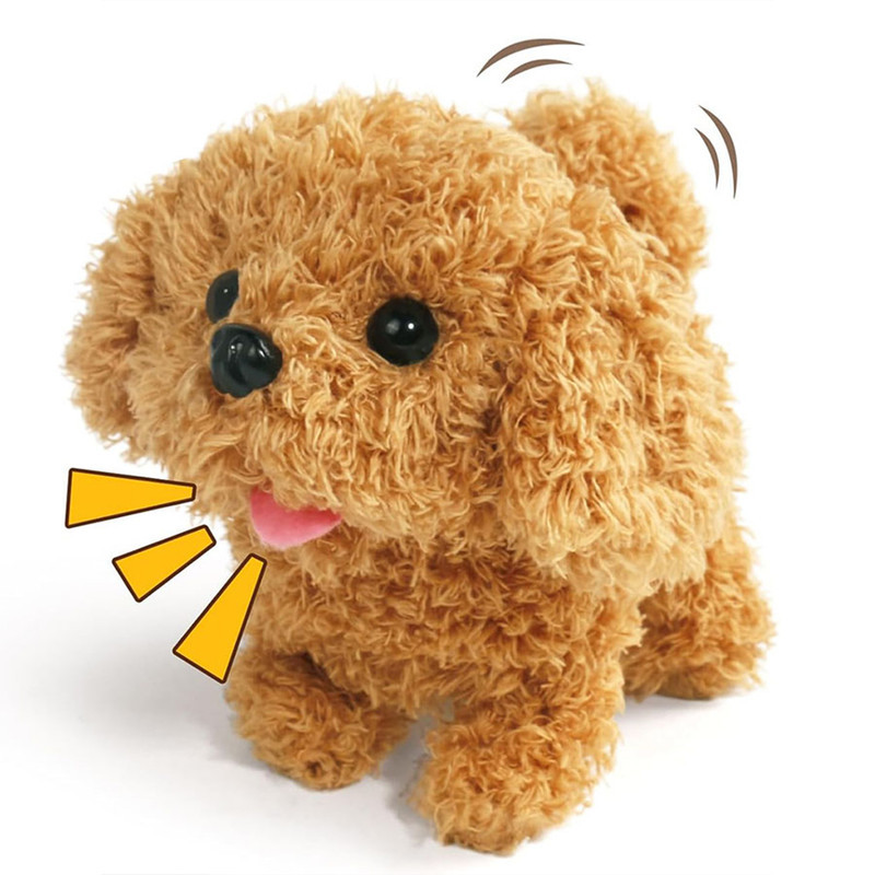 عروسک ناب سل مدل سگ پولیشی فرفری پاکوتاه موزیکال ارتفاع 15 سانتی متر