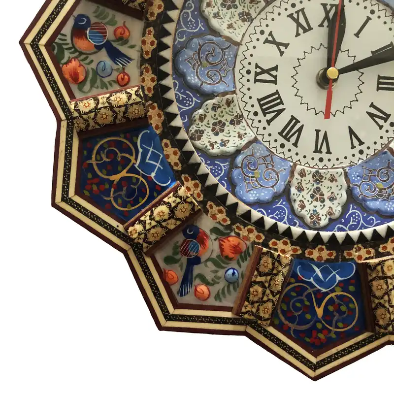 ساعت خاتم کاری طرح گل و مرغ کد GD423