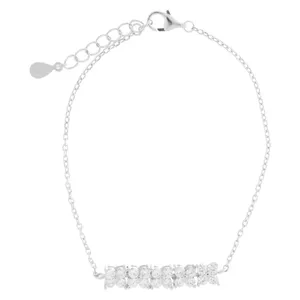 دستبند نقره زنانه آی جواهر طرح فلاور کد 77276D