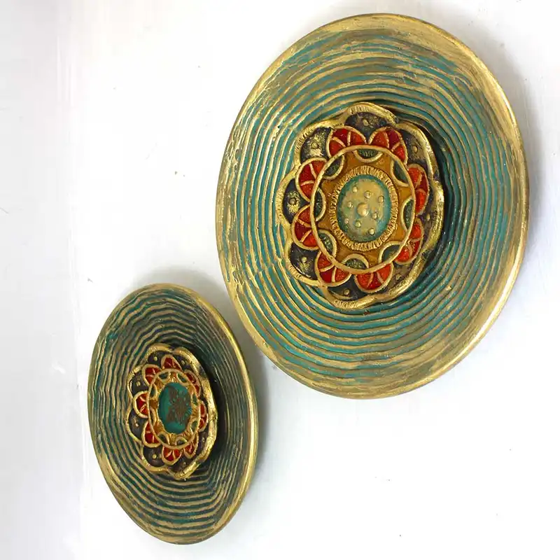 بشقاب دیوارکوب سفالی کد 18-21 مجموعه 2 عددی