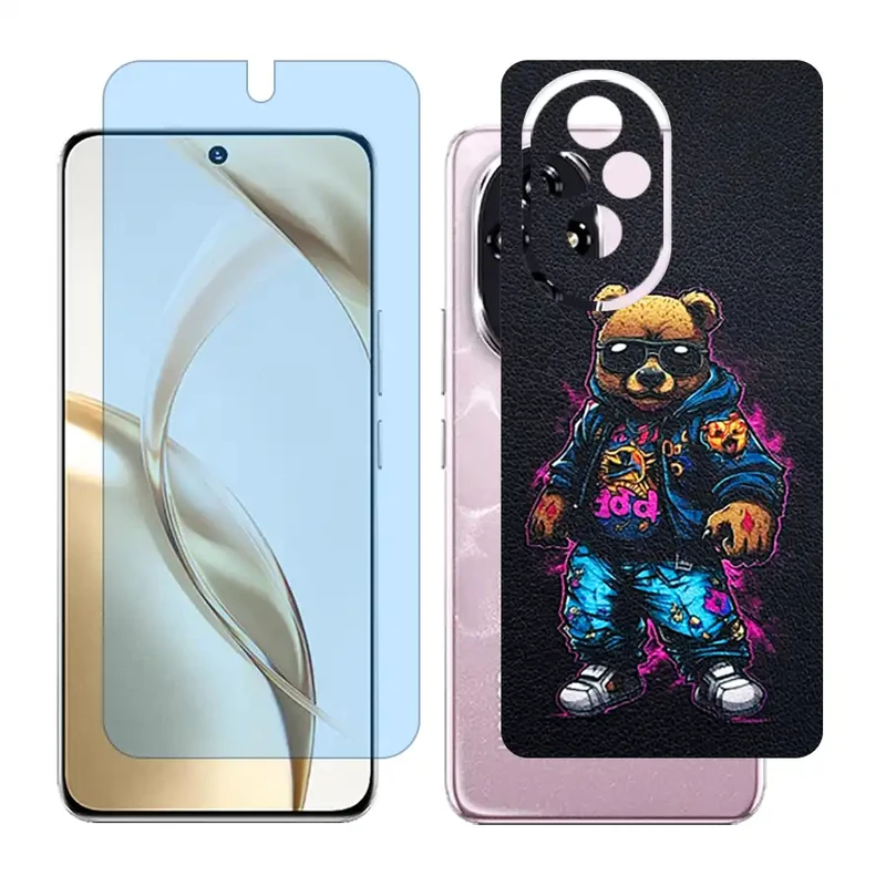 محافظ صفحه نمایش آنتی بلو گلس مدل Together مناسب برای گوشی موبایل آنر 200 / Honor 200 به همراه برچسب پوششی پشت گوشی