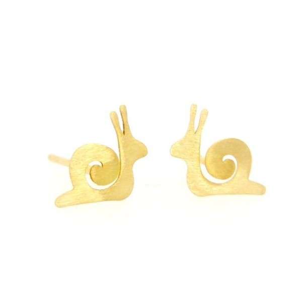 گوشواره طلا 18 عیار زنانه قیراط طرح حلزون کد GH5436