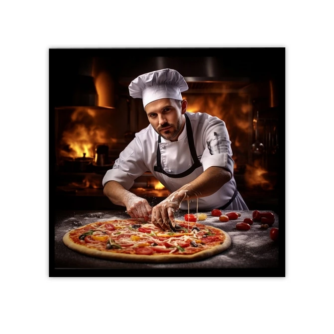 تابلو نوری بکلیت طرح آشپزی و پیتزا  مدل B-MID-19968