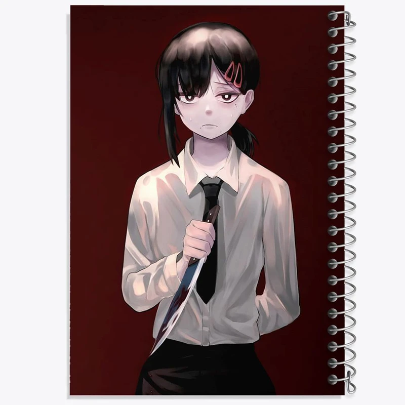 دفتر ژورنال نویسی 50 برگ خندالو مدل نقطه ای طرح ریزه انیمه مرد اره ای Chainsaw Man کد 17891